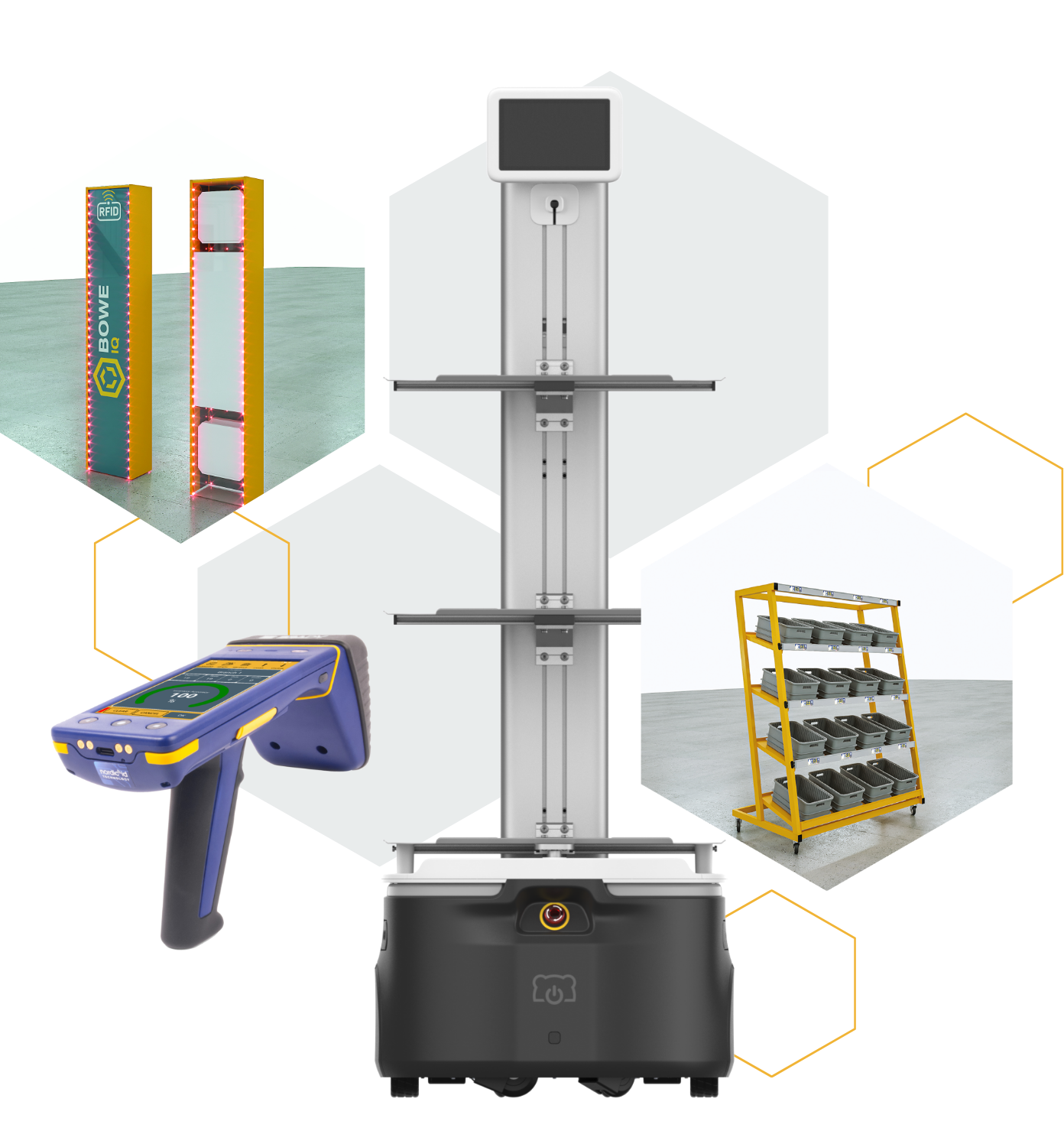Carti 100 AMR shelf configuration, handheld reader and trolley options